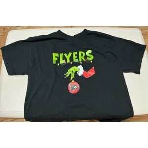 Philadelphia Flyers Grinch Christmas Black T-Shirt Medium